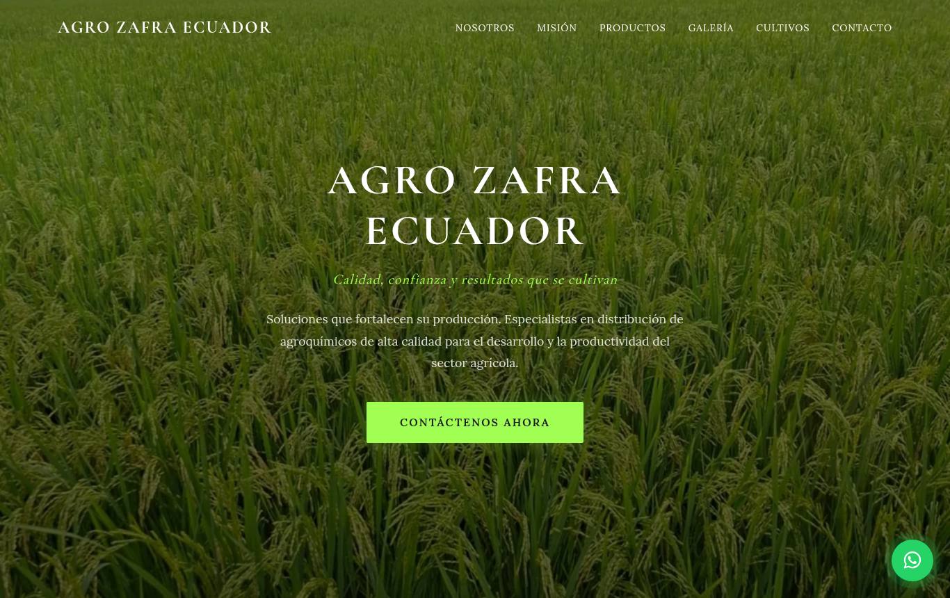 Vista previa del sitio de Agro Zafra Ecuador