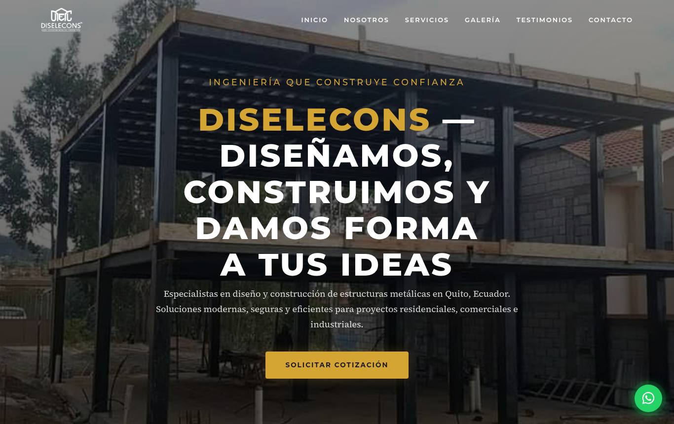 Vista previa del sitio de Diselecons
