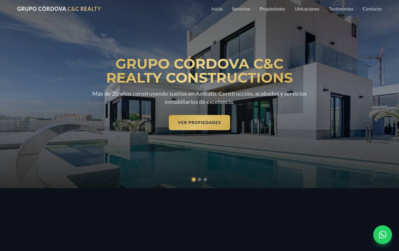 Vista previa del sitio de Grupo Córdova C&C Realty