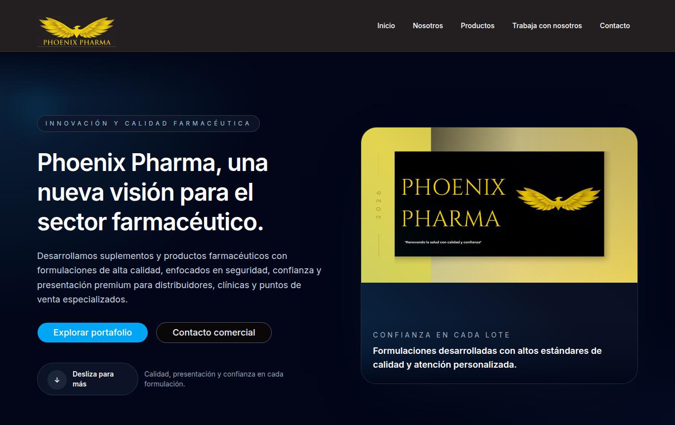 Vista previa del sitio de Phoenix Pharma