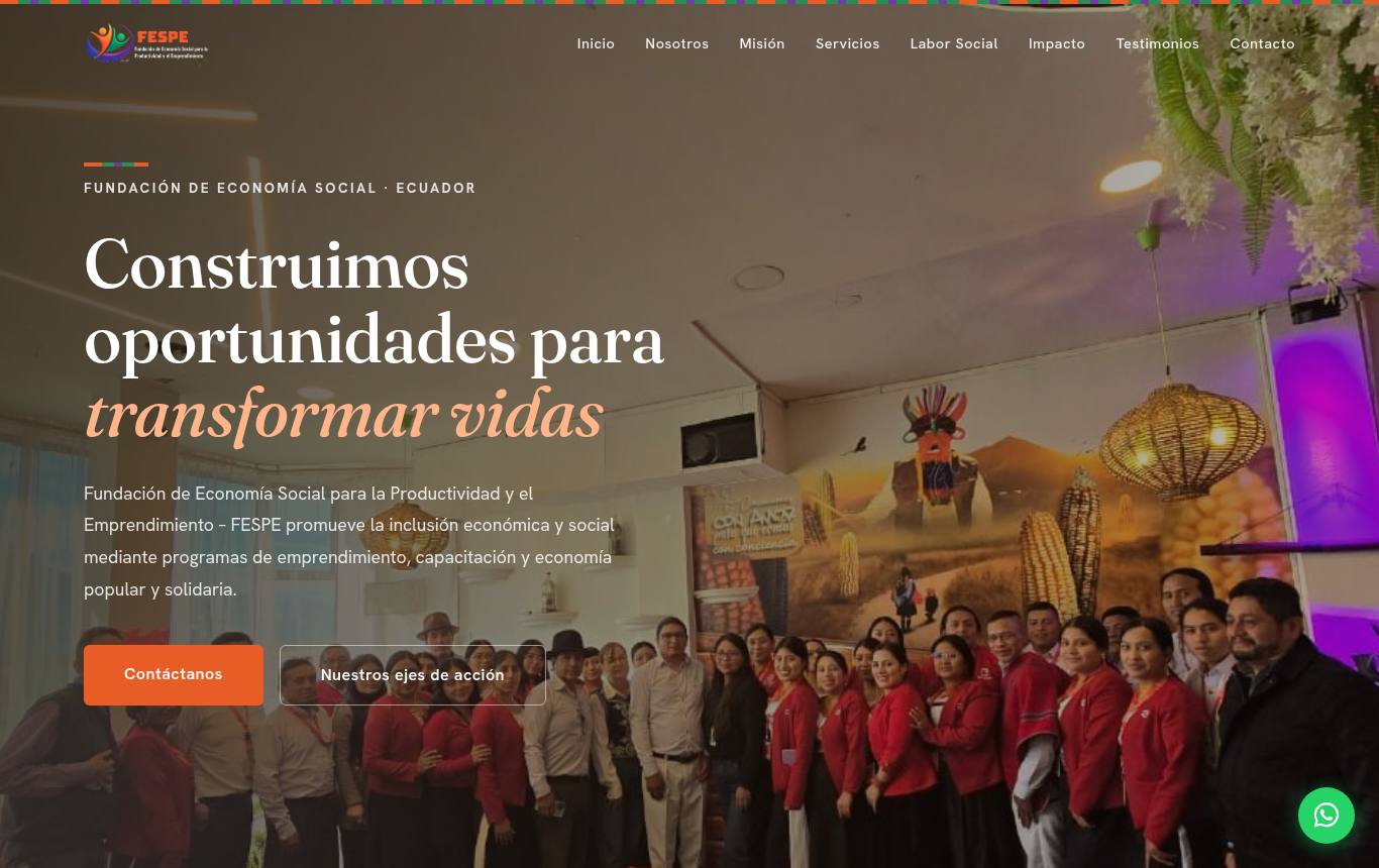 Vista previa del sitio de Fundación FESPE