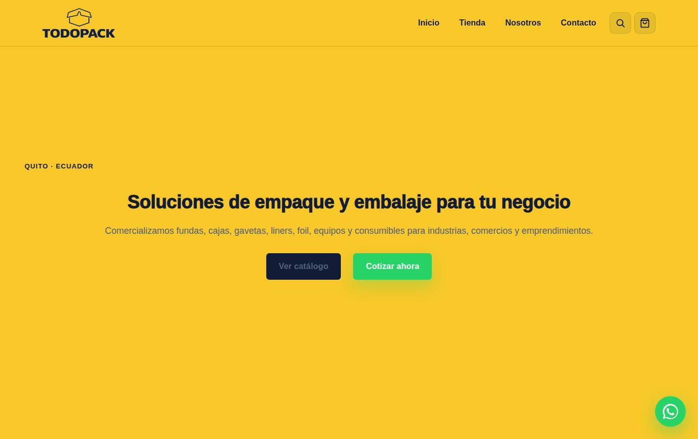 Vista previa del sitio de Todopack